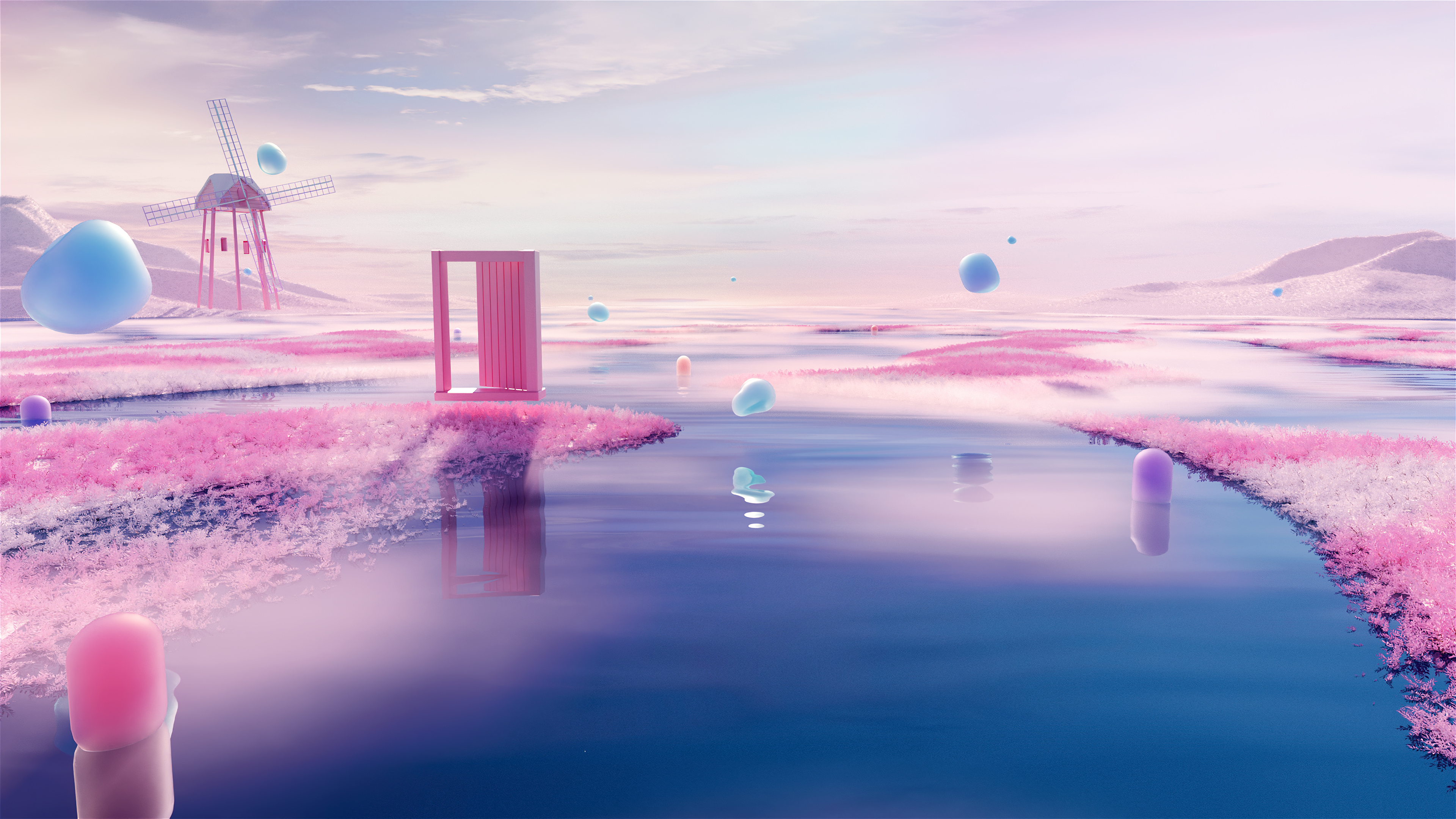Pink aesthetic Outdoor Wallpaper
