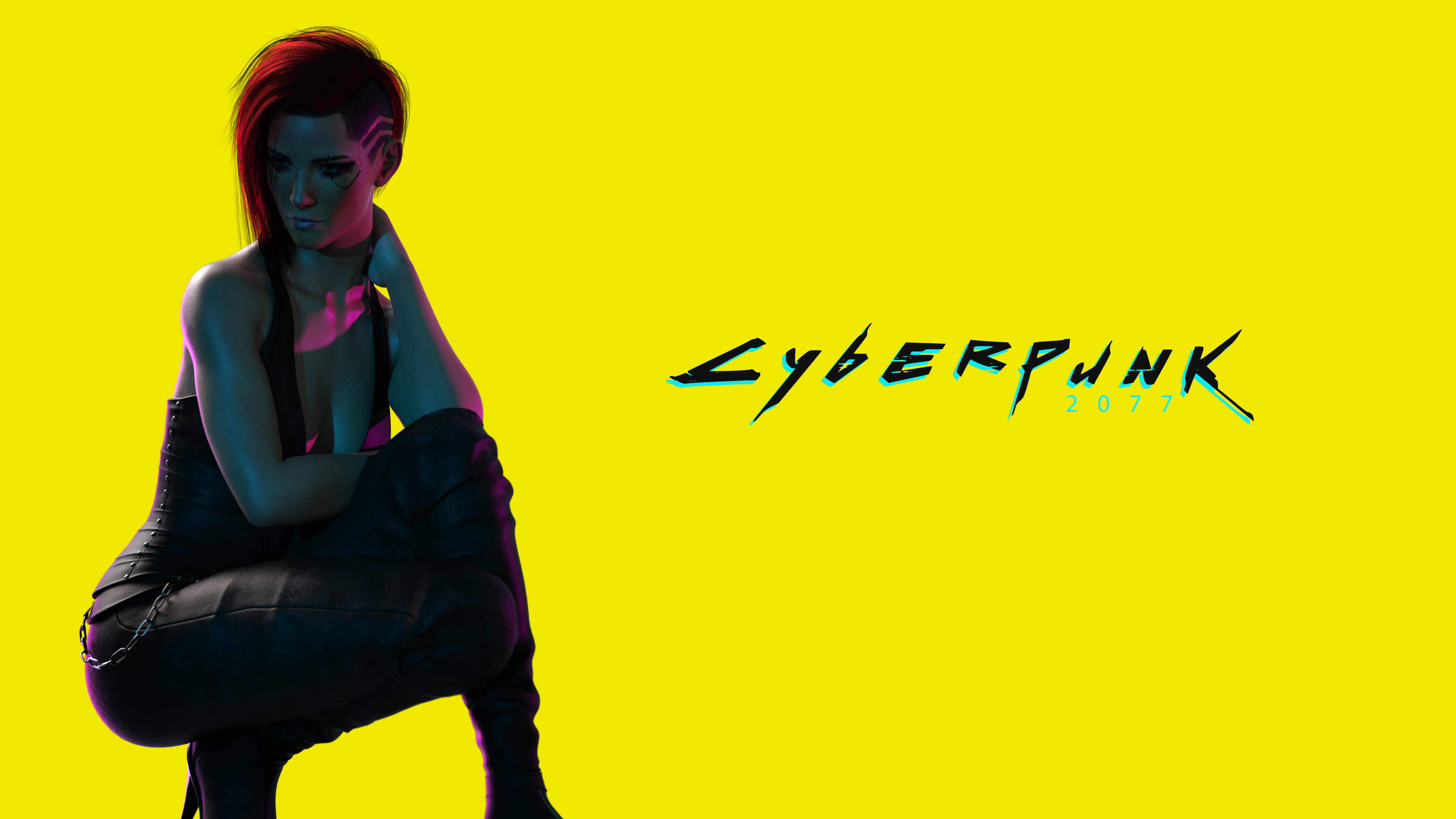 V (Cyberpunk) Yellow background Wallpaper