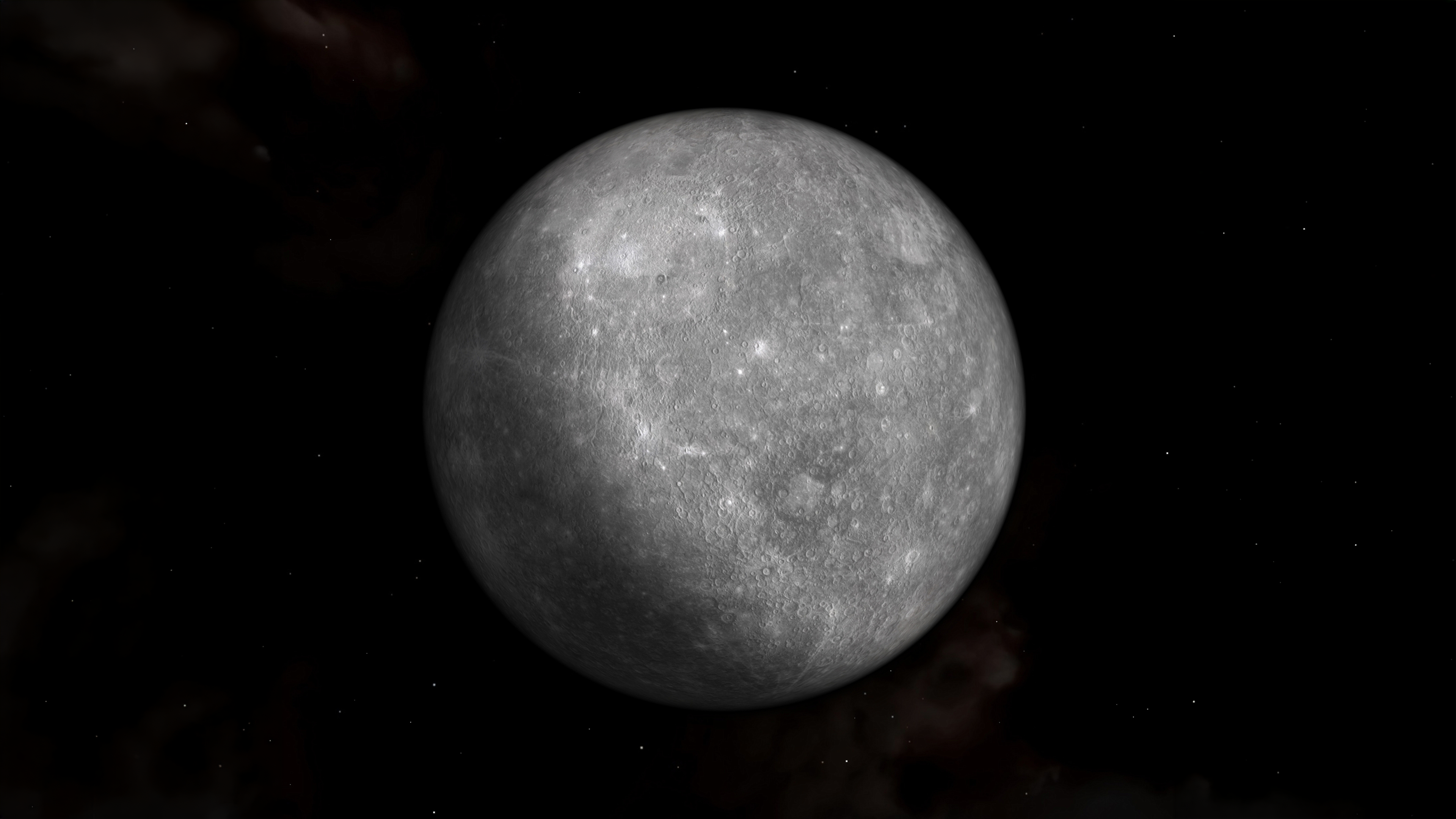 Planet Mercury Dark background Wallpaper