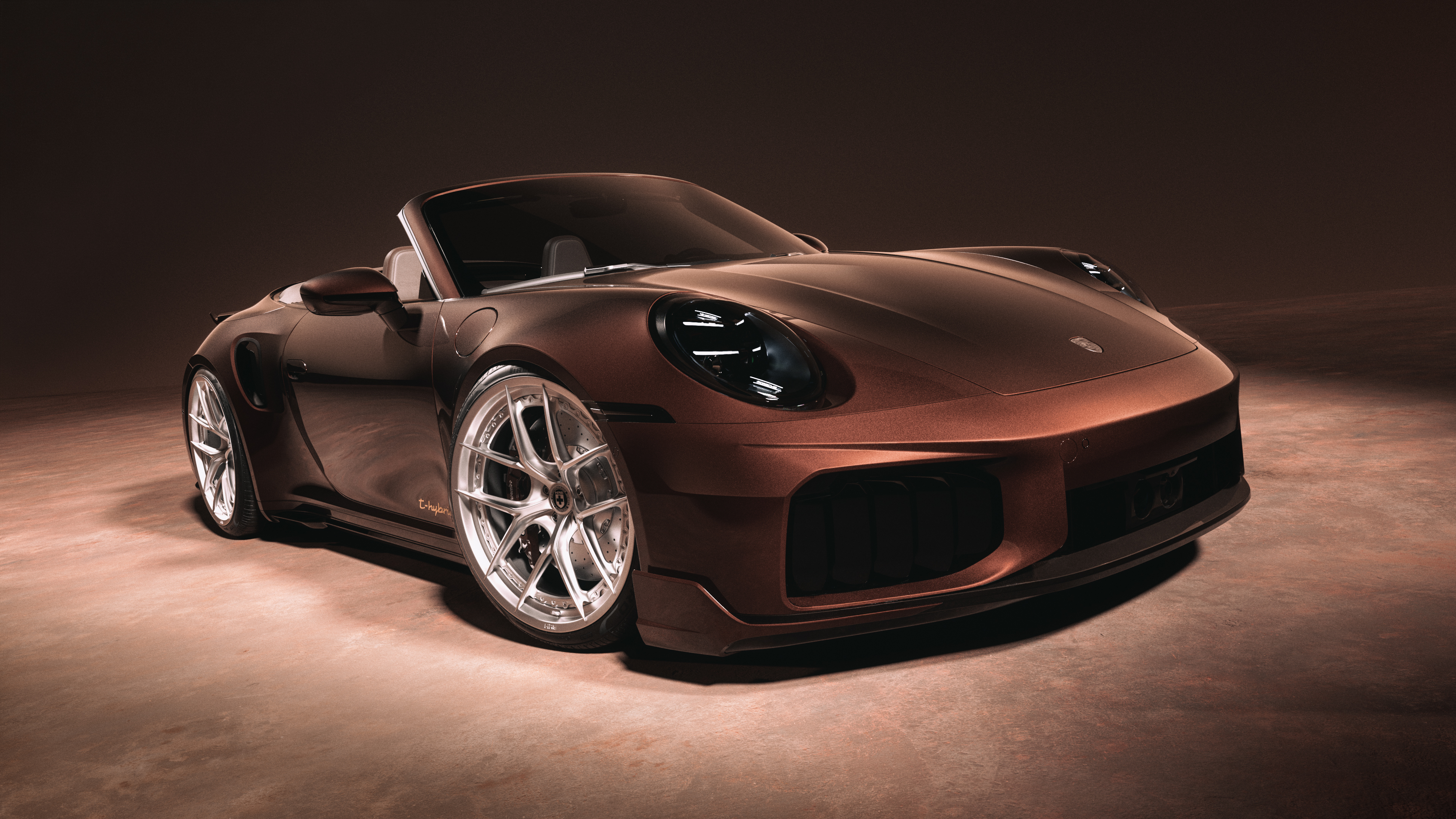 Porsche 911 Turbo S Brown aesthetic Wallpaper