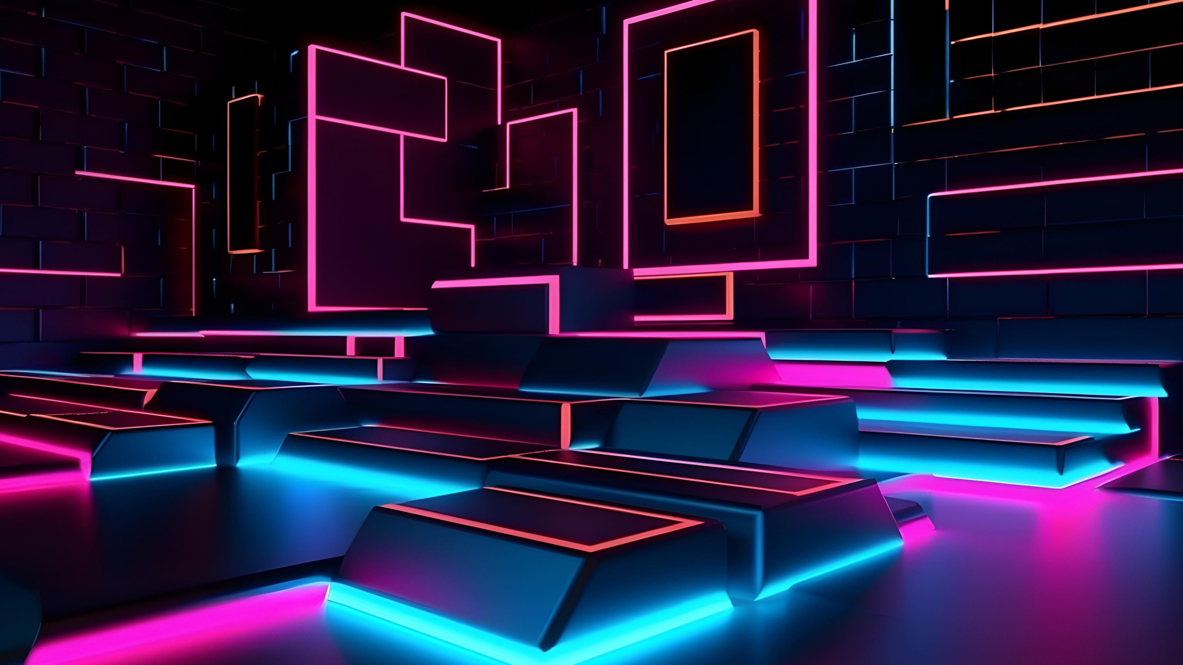 Neon Geometric Modern interior Wallpaper