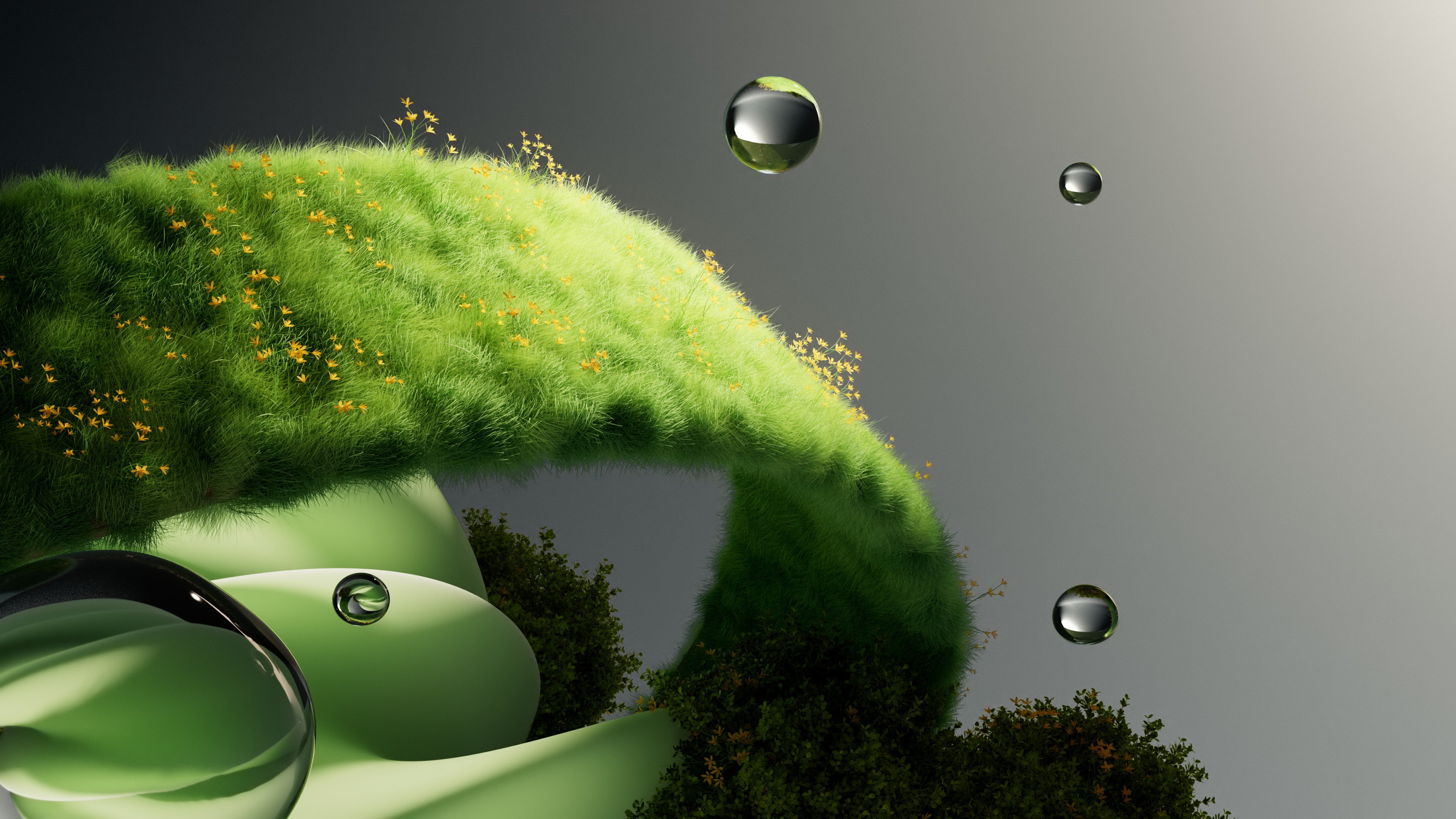 Organic Green Grass Wallpaper